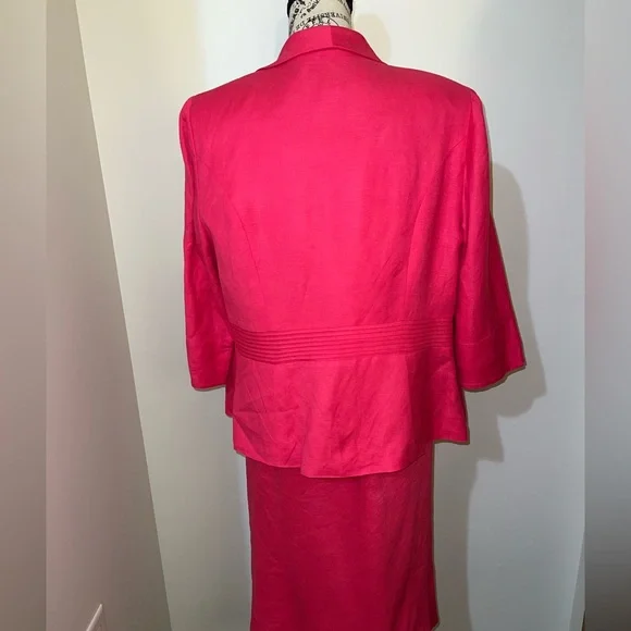 Jessica Howard Petite 2-Piece Pink Dress Set/Linen Blend/Size 16P - Picture 6 of 14